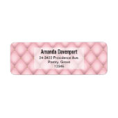Luxe roze getufte diamant patroon adres etiket (Voorkant)