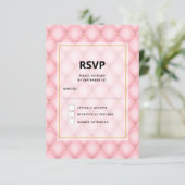Luxe roze getufte diamanten patroon bruiloft RSVP kaartje (Staand voorkant)