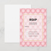 Luxe roze getufte diamanten patroon bruiloft RSVP kaartje (Voorkant / Achterkant)