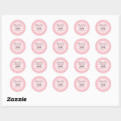 Luxe roze getufte diamanten patroon kaars Business Ronde Sticker (Vel)