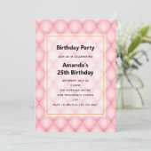 Luxe roze getufte diamanten patroon verjaardag kaart (Staand voorkant)