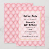 Luxe roze getufte diamanten patroon verjaardag kaart (Voorkant / Achterkant)
