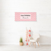 Luxe roze getufte diamanten patroon verjaardag spandoek (Insitu)
