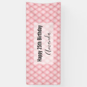 Luxe roze getufte diamanten patroon verjaardag spandoek (Verticaal)