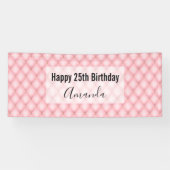 Luxe roze getufte diamanten patroon verjaardag spandoek (Horizontaal)