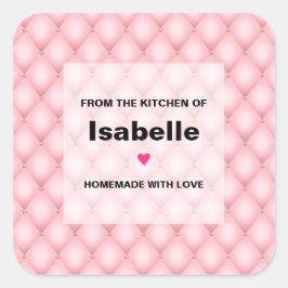 Luxe roze getufte diamanten patroonkeuken vierkante sticker