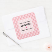 Luxe roze getufte diamanten patroonkeuken vierkante sticker (Envelop)