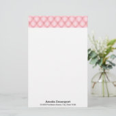 Luxe roze getufte diamanten rand briefpapier (Staand voorkant)
