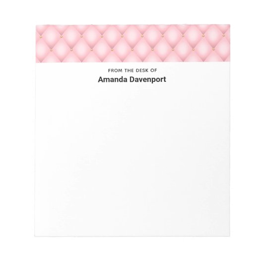 Luxe roze getufte diamanten rand notitieblok (Voorkant)