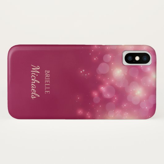 Luxe roze glamour Bokeh Sparkles Case-Mate iPhone Case (Achterkant (horizontaal))