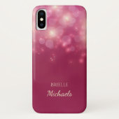 Luxe roze glamour Bokeh Sparkles Case-Mate iPhone Case (Achterkant)