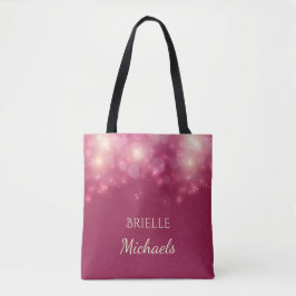Luxe roze glamour Bokeh Sparkles Tote Bag