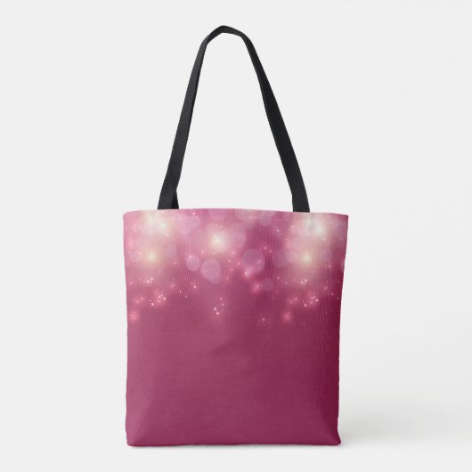 Luxe roze glamour Bokeh Sparkles Tote Bag (Achterkant)