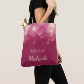 Luxe roze glamour Bokeh Sparkles Tote Bag (Dichtbij)