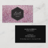 Luxe roze Glitter Beauty Visitekaartje (Voorkant / Achterkant)