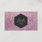 Luxe roze Glitter Beauty Visitekaartje (Voorkant)