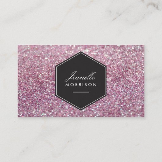 Luxe roze Glitter Beauty Visitekaartje (Voorkant)