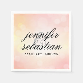 Luxe Roze glitter bokeh BRUILOFT MONOGRAM Servet