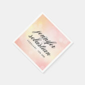 Luxe Roze glitter bokeh BRUILOFT MONOGRAM Servet (Hoek)