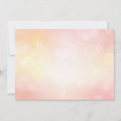 Luxe roze glitter bokeh licht chique bruiloft kaart (Achterkant)