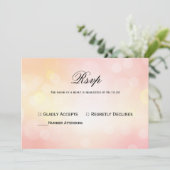 Luxe Roze glitter Bokeh Licht Huwelijksreactie Kaart (Staand voorkant)