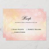 Luxe Roze glitter Bokeh Licht Huwelijksreactie Kaart (Voorkant / Achterkant)