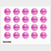 Luxe roze glitter Elegant minimalist Hartelijk dan Ronde Sticker (Vel)