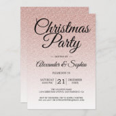 Luxe Roze Glitter Ombre Kerstfeest Kaart (Voorkant / Achterkant)