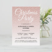 Luxe Roze Glitter Ombre Kerstfeest Uitnodiging (Staand voorkant)