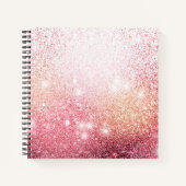 Luxe roze glitter-ontwerp notitieboek (Voorkant)