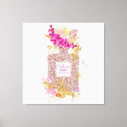 Luxe roze glitter-perfume canvas (Voorkant)
