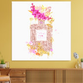 Luxe roze glitter-perfume canvas afdruk (Insitu (Woonkamer))