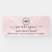 Luxe Roze Glitter Salon Benodigdheden Spandoek (Horizontaal)