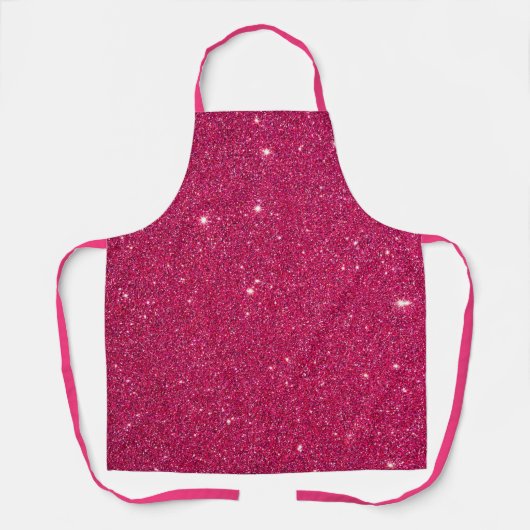 Luxe roze glitter schort (Voorkant)