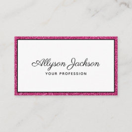 Luxe Roze Glitter Schrift Zakelijk Visitekaartje