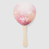 Luxe Roze Glitter sprankelend ontwerp Handwaaier (Achterkant)