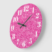 Luxe Roze Glitter Trendy Nummers Grote Klok (Hoek)
