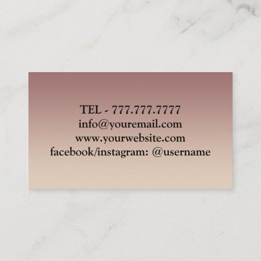 Luxe roze Glittery Nail Pools Visitekaartje (Achterkant)