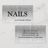 Luxe roze Glittery Nail Pools Visitekaartje (Voorkant / Achterkant)