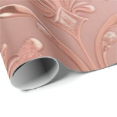 Luxe Roze Glitzy Folie Roos Gouden Blush Glam Cadeaupapier (Rol Hoek)