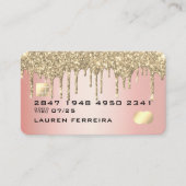Luxe roze Gold Glitter Faux Debit Card Visitekaartje (Voorkant)