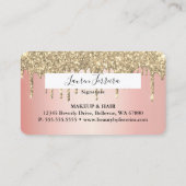Luxe roze Gold Glitter Faux Debit Card Visitekaartje (Achterkant)