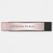 Luxe Roze Goud Aangepaste Elegante Moderne Sjabloo Deurbordje (Voorkant)