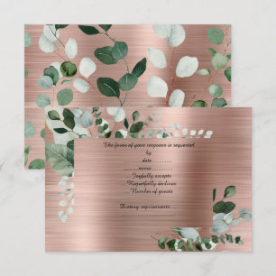LUXE ROZE GOUD BOTANISCHE RESPONSEKAART RSVP KAARTJE