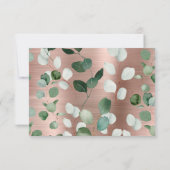 LUXE ROZE GOUD BOTANISCHE RESPONSKAART RSVP KAARTJE (Achterkant)