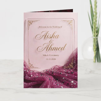 Luxe Roze Goud Glitter Nikah Uitnodiging