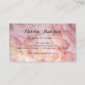 Luxe Roze Goud Marmeren Agaat Monogram Modern Visitekaartje (Achterkant)
