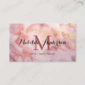 Luxe Roze Goud Marmeren Agaat Monogram Modern Visitekaartje (Voorkant)