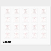 Luxe Roze Goud Miss To Mrs Bruidsmeisje Feest Vierkante Sticker (Vel)