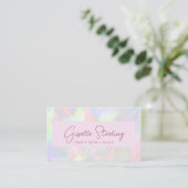 Luxe Roze Goud Opal QR Code Professioneel Visitekaartje (Staand voorkant)